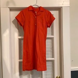 Jcrew poppy red shirt dress